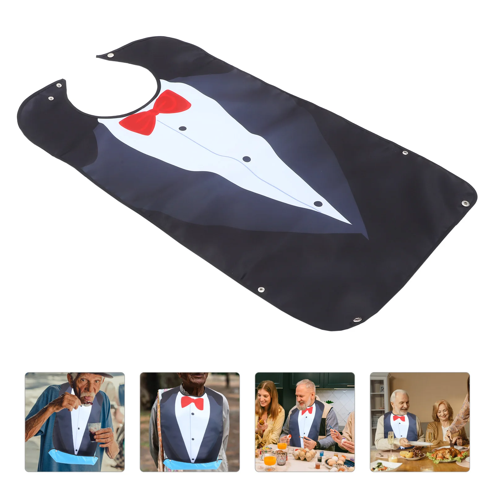 

Elderly Eating Bibs Reusable Washable Polyester Adjustable Buckle Durable Gifts Father Grandpa Health Care Accessories