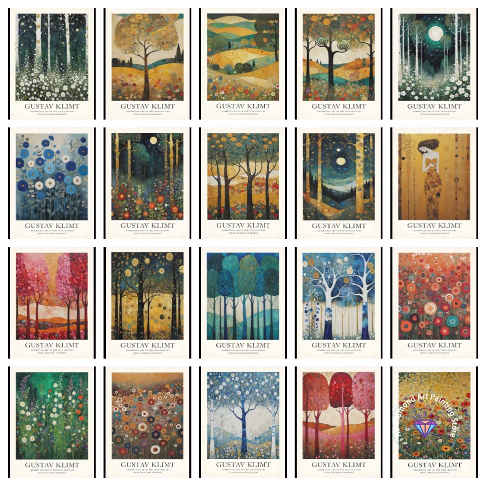 

Gustav Klimt Abstract Farm Garden AB Diamond Painting Kit Square Round Diamond 5D DIY Mosaic Handmade Art Gift Crafts Home Decor