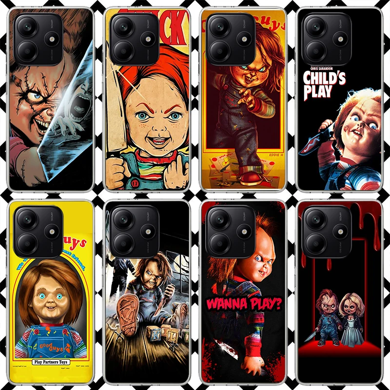 Funda de teléfono con diseño de muñeco Chucky de película de terror para Xiaomi Redmi Note 15 14 14S 13 12 12S 11 Pro Plus 11E 11T 11S 10S 5G, funda suave