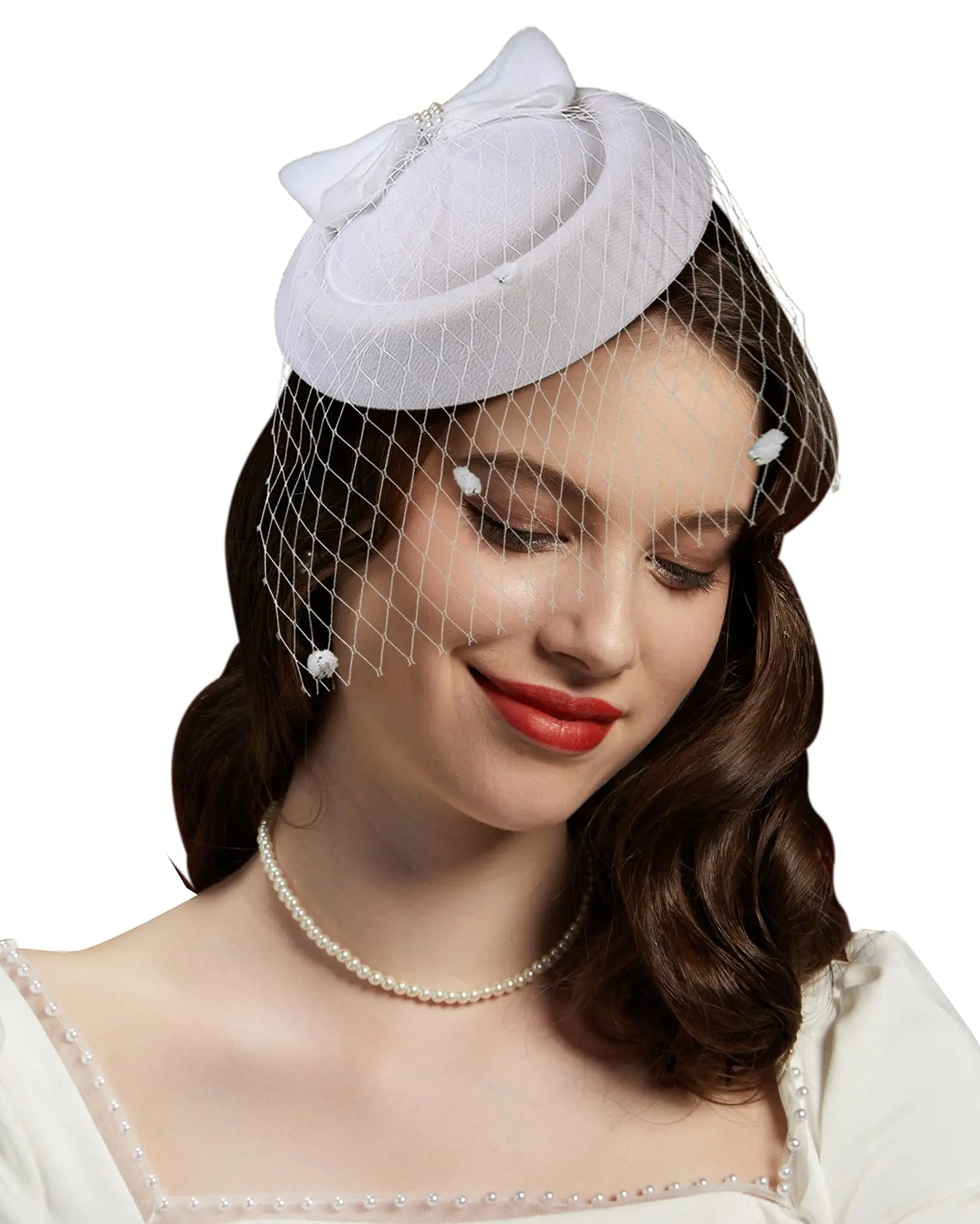 New 20s 50s Vintage Pillbox Hat Kentucky Derby Veil Fascinators Cocktail Tea Party Headwear Clip Fascinator Hat for Women