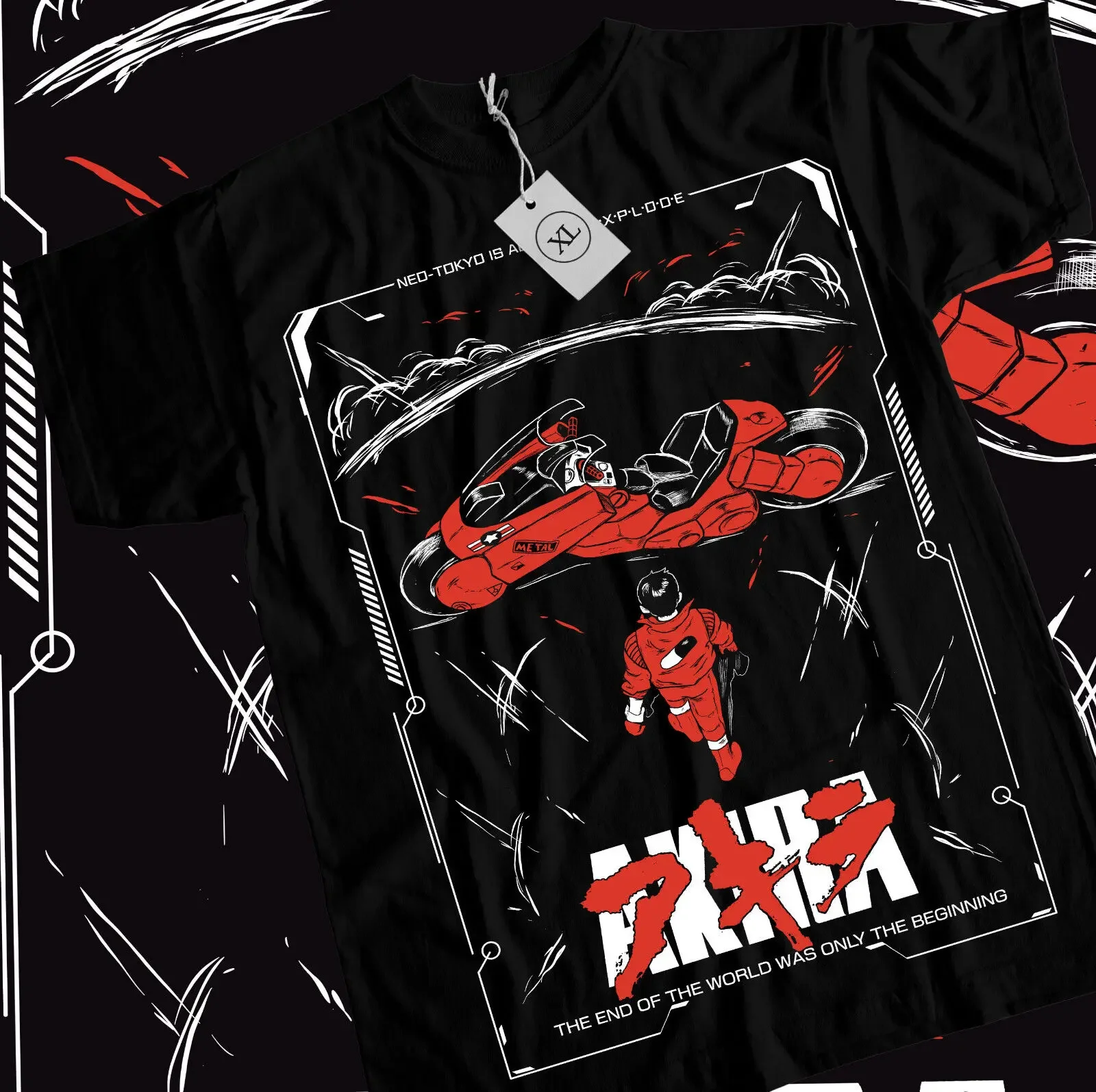 AKIRA T-Shirt Manga Anime Kaneda Tetsuo Katsuhiro Otomo Neo Tokyo Tee All Size