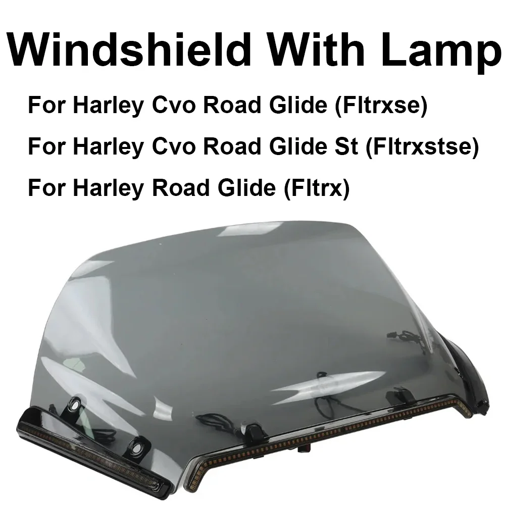 Для Harley Touring Cvo 117 121, Road Glide St FLTRX Fltrxse Fltrxstse 2024, лобовое стекло с полным комплектом светодиодной лампы 2023 мотоцикла