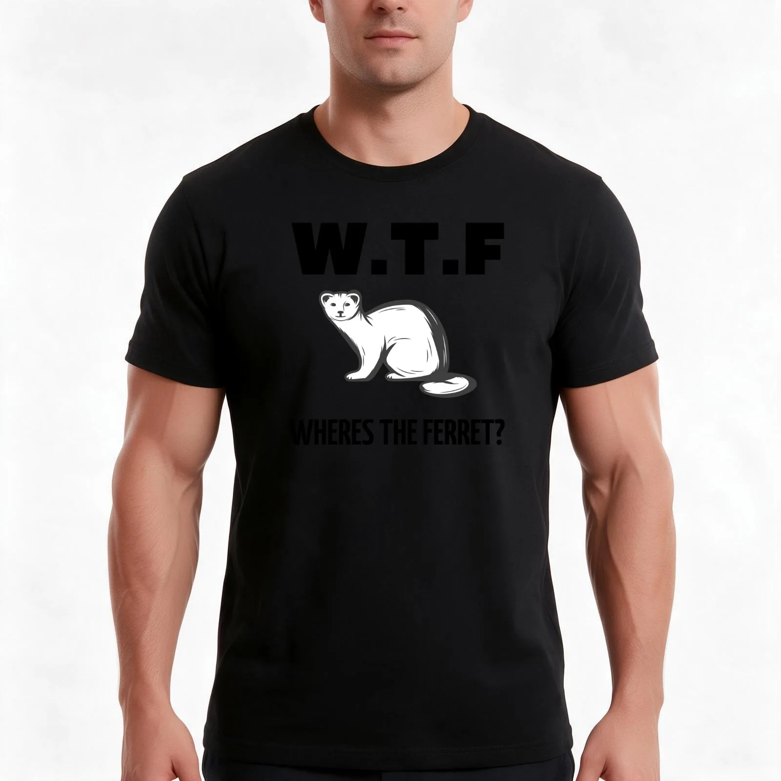 wheres the ferret T-Shirt Summer Casual Cotton Tee Oversized Streetwear Tops Vintage Graphic Print Loose Fit Short Sleeve