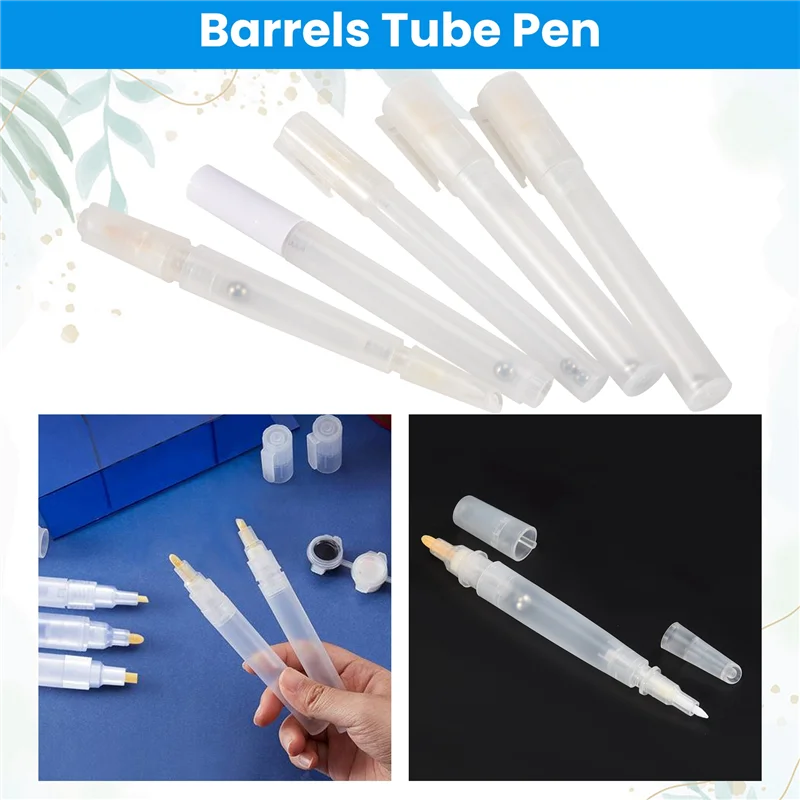 5Pcs Leere Refill Farbe Marker Blank Nachfüllbare Farbe Stifte Leere Nachfüllbare Marker Für Malerei Transparent Stift Rohr-N38R