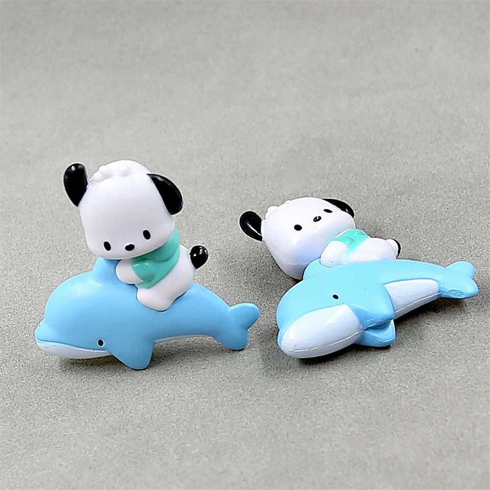 Sanurgente-Figurines d\'action Pochacco pour enfants, décoration de gâteau Kawaii, modèle de dessin animé, ornement, jouets mignons, cadeaux de Noël