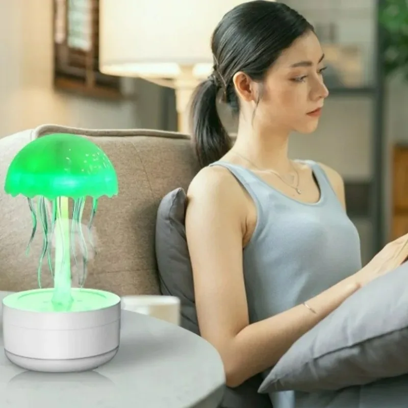 Jellyfish Humidifier Fragrance Diffuser Colorful Night Light Heavy Fog Essential Oil Diffuser Home Bedroom Office Air Humidifier