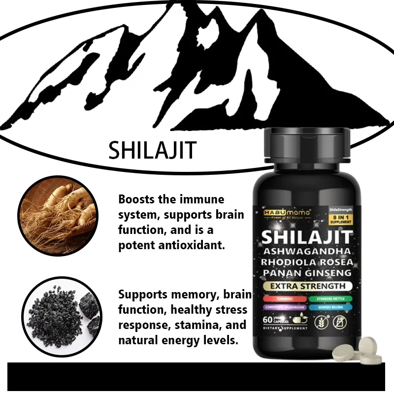 Ultimate 8-in-1 Shilajit Supplements for Health, Vitality, Size, Stamina