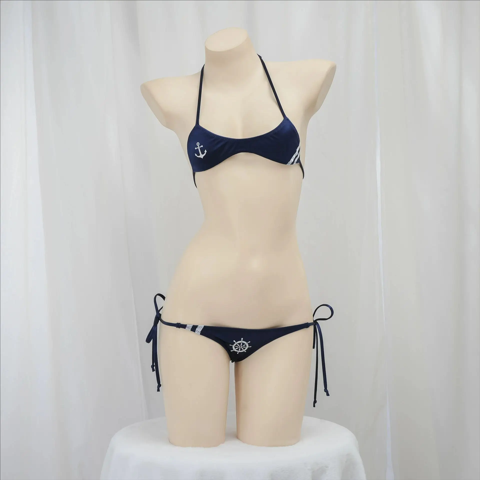 

Anime Fleet Captain Navy Bikini Set Pirate Sailor Swimsuit Underwear Cosplay Costumes Japanese Girl Swimwear Role Play Outfits