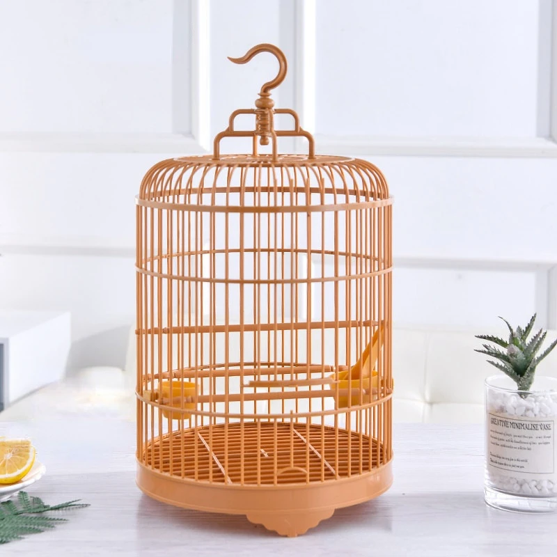 

Bird Cage Plastic Assembly Pet Cage Display Cage 25cm Diameter Round Black Bird Peony Parrot White Eye Out Bird Cage