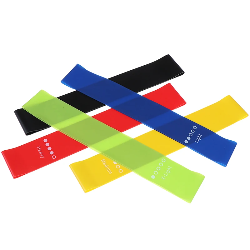 Yoga Resistance Rubber Bands Indoor Outdoor Fitness Equipment 0.35mm-1.1mm Pilates Sport Training Workout Elastic Bands 5 Colors