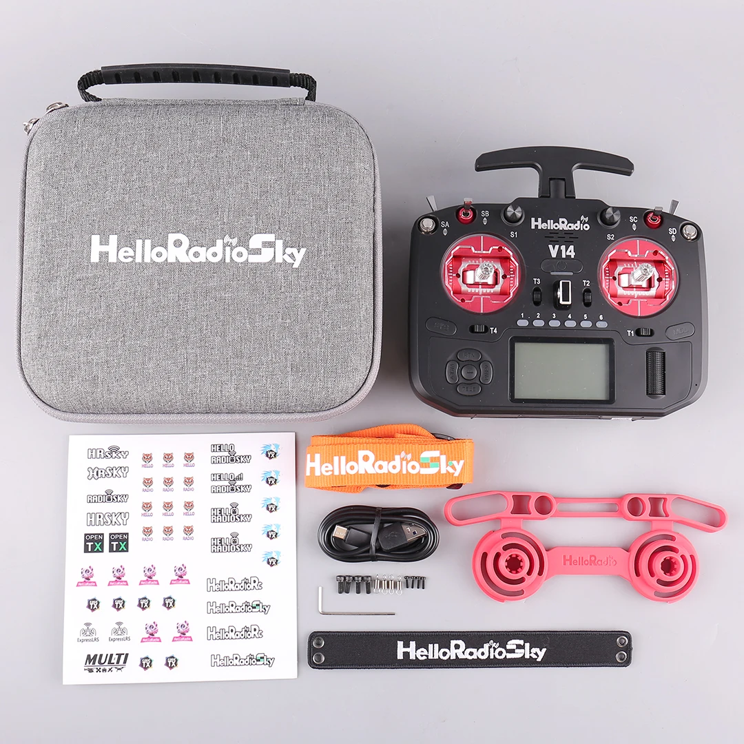 HelloRadio V14 ELRS Left Hand Throttle Remote Control Multi-Protocol Open Source High Frequency Head with EDGTX Firmware for FPV
