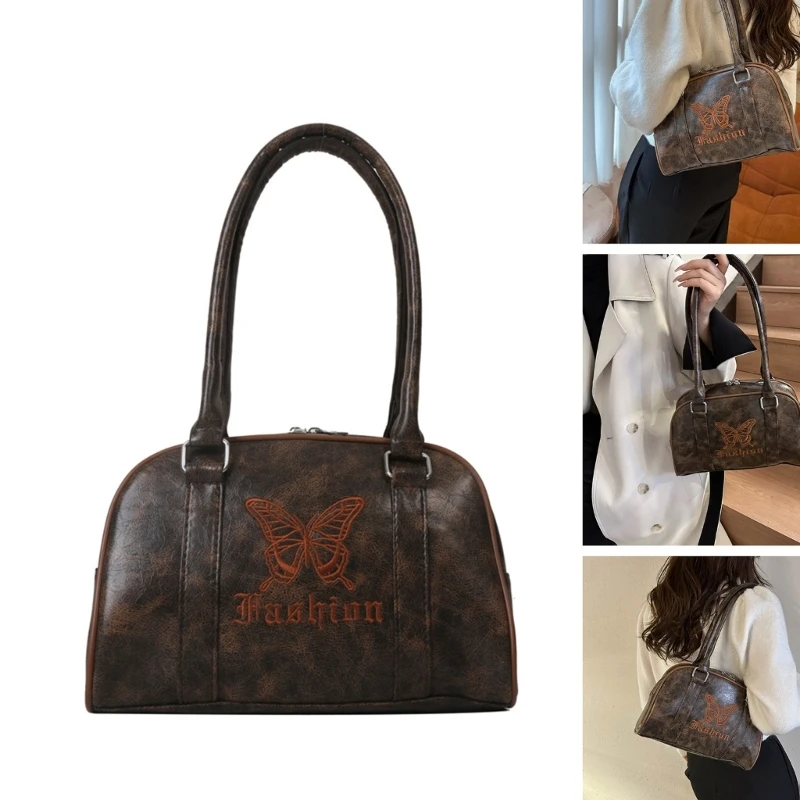 Vintage Stylish Y2K Embroidered Butterfly Handbag Underarm Bags Unique and Fashionable Shoulder Bag for Women