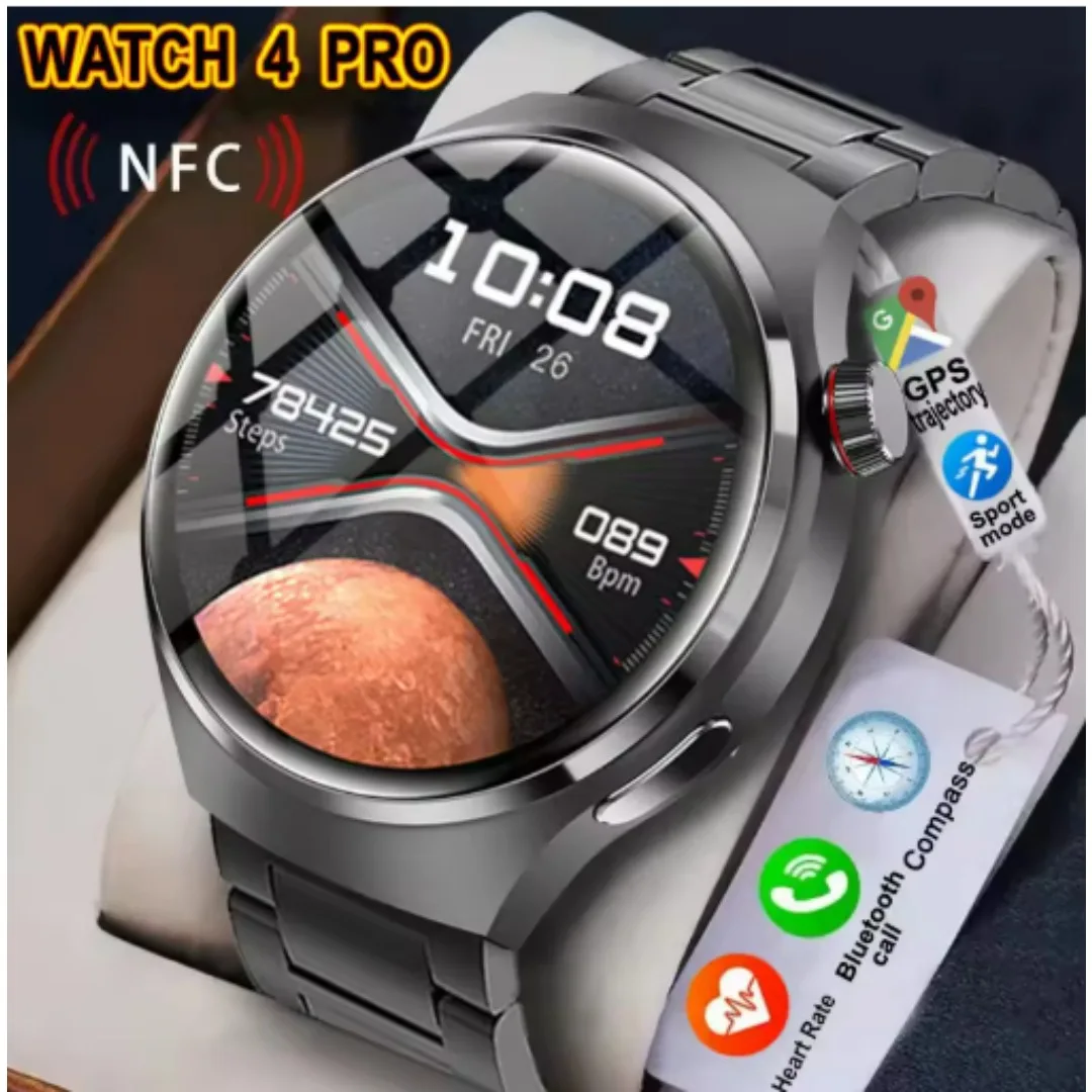 Смарт-часы Xiaomi 2026 Watch 4 Pro для мужчин: GPS-трекер, NFC, HD-экран 1,53 дюйма, мониторинг здоровья, Bluetooth-звонки