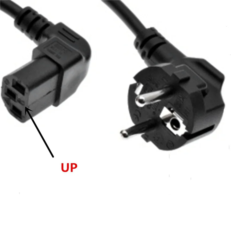 【NEW LISTING】2X EU PDU AC Power Cord,European 3Pin Male Plug To IEC 320 C13 UP Angled Power Adapter Cable For Wall Mount TV(EU P