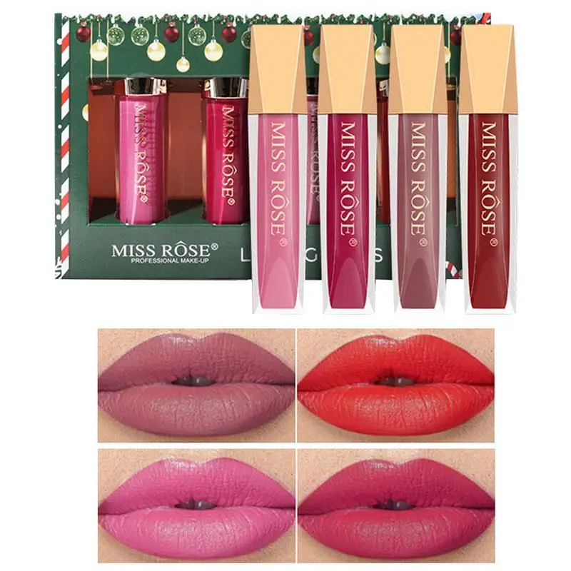 Lipstick Long Lasting Lip Color Matte Lip Gloss Kit Velvet Liquid Lipstick Set Classic Waterproof Long Lasting Smooth Soft Reach