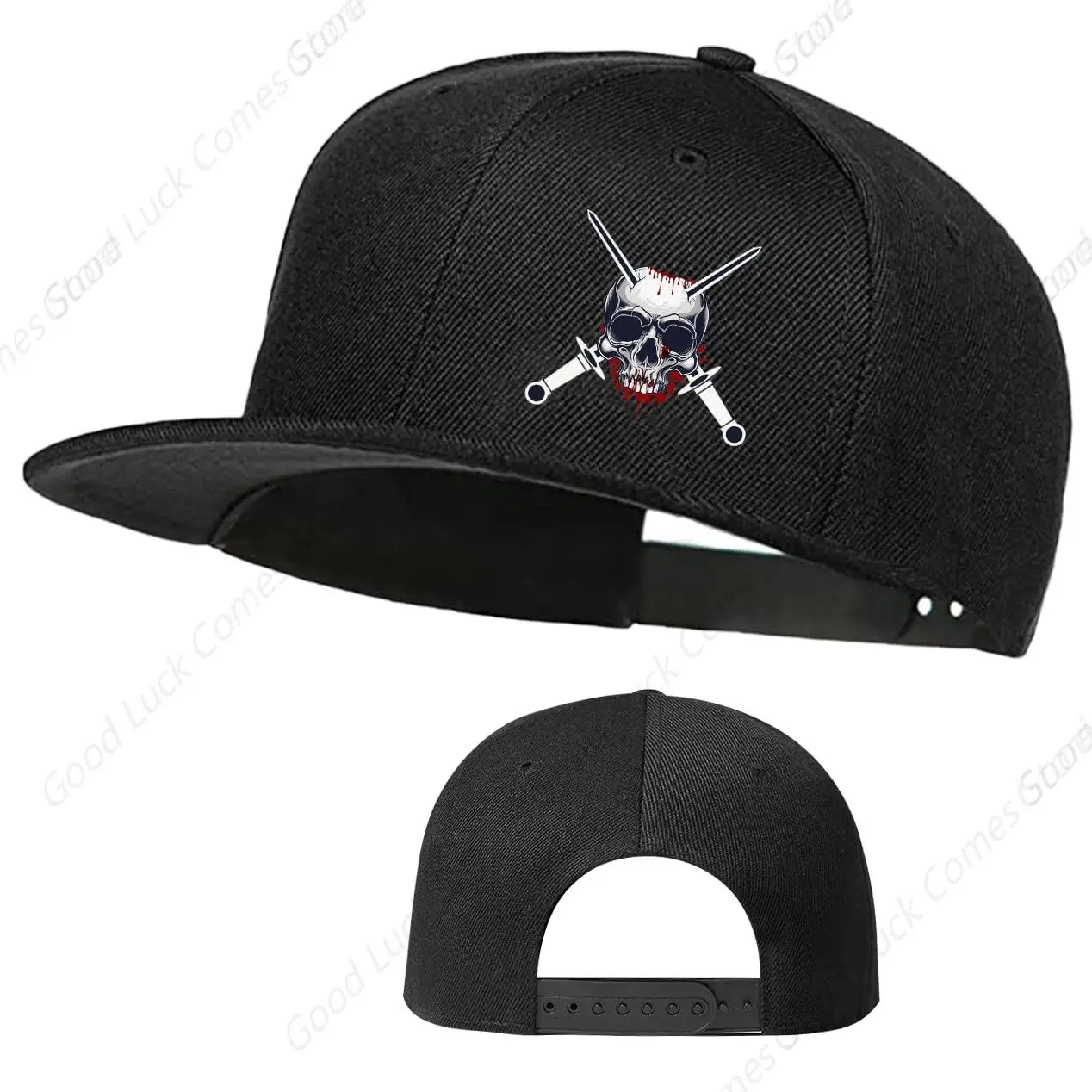 Horror Skull Hat Fashion Reaper Grim Snapback Hats for Men Flat Bill Brim Snap Backpack Trucker Hats Adjustable Men's Caps