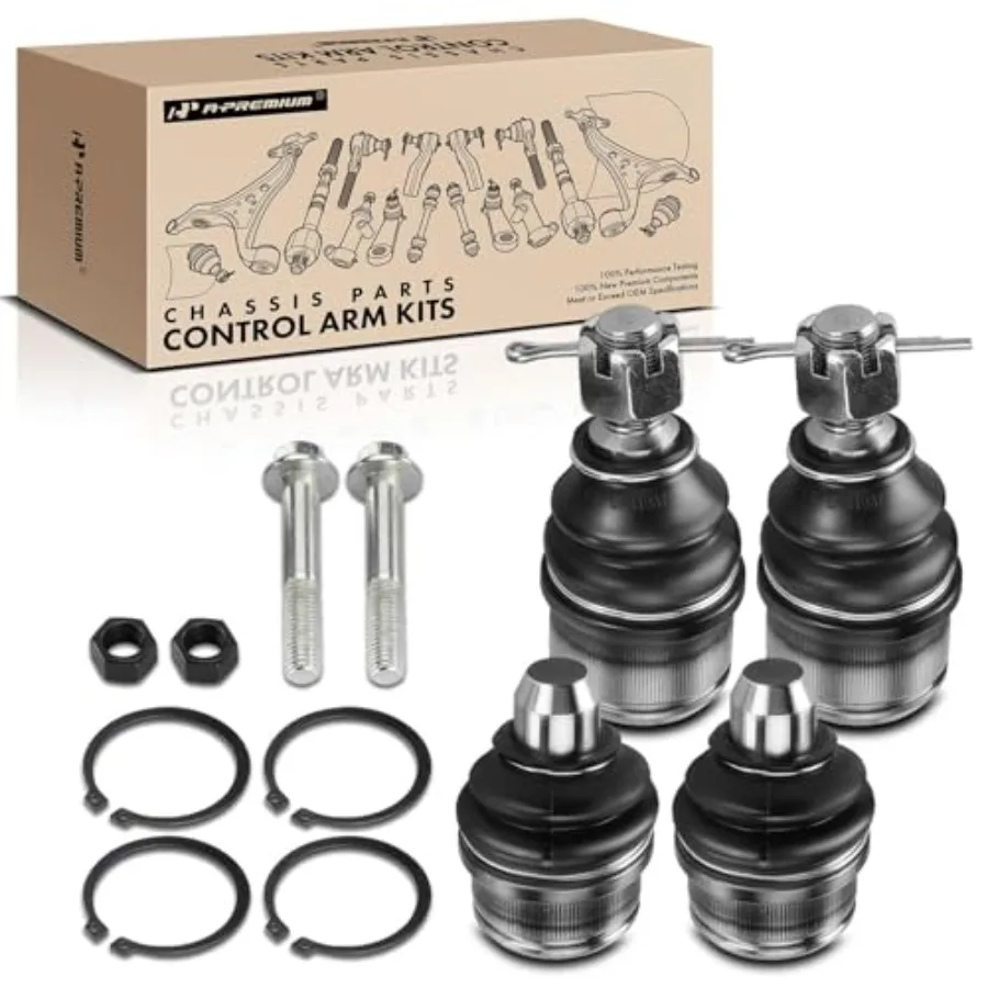 

Set of 4 Front Upper and Lower Ball Joints Kit Compatible with Ford E-150 E-250 Econoline E-350 Econoline (Club Wagon) E-350 Su