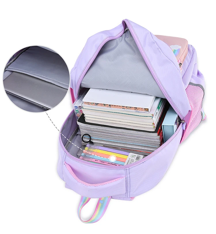 Impermeável arco-íris ombro cinta escola sacos para meninas, mochilas infantis, saco de escola infantil, adolescentes, moda coreana