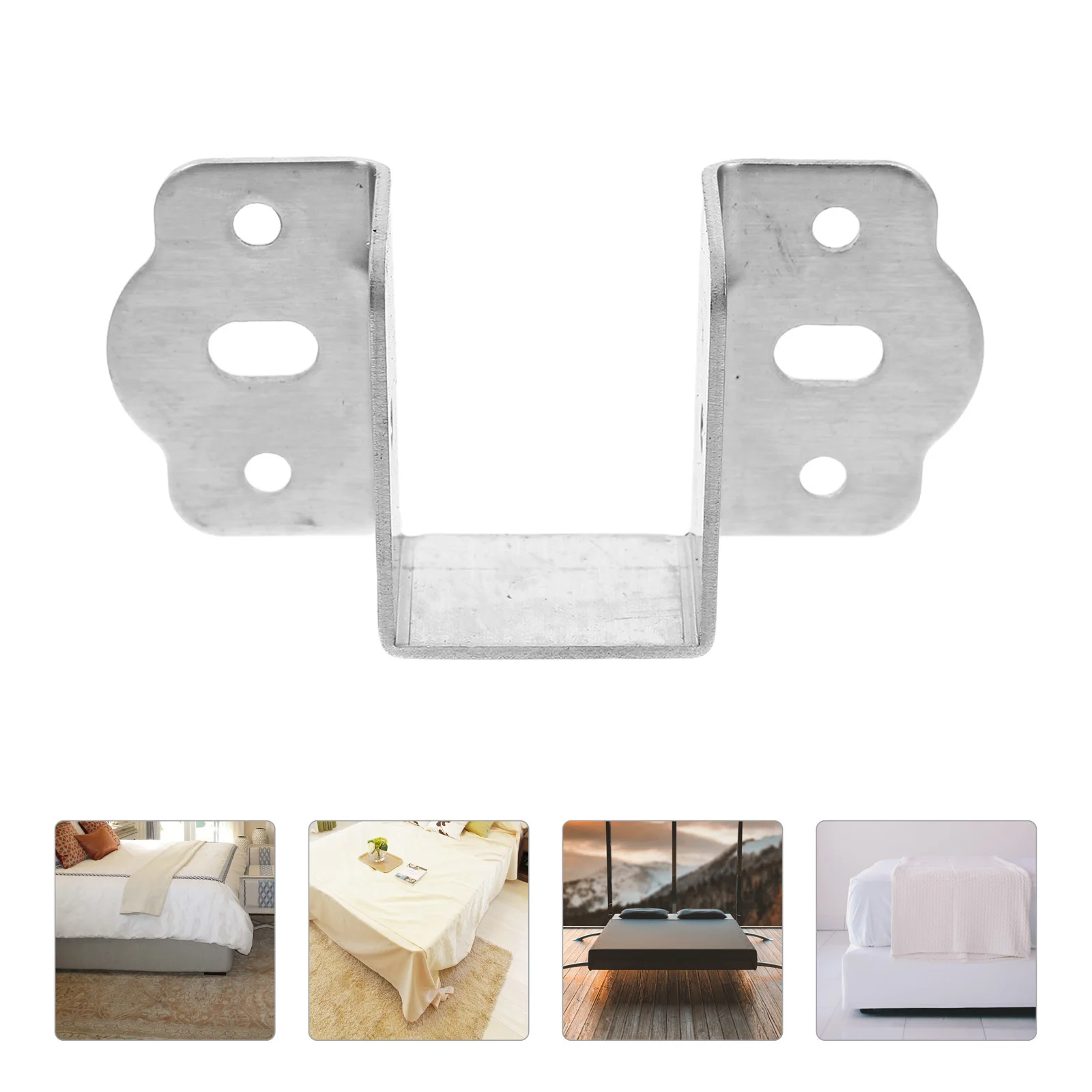 

4Pcs Heavy Duty U Shaped Bed Frame Holder Brackets Steel Support Rail Fittings Adjustable Bed Frame Center Support Hardware