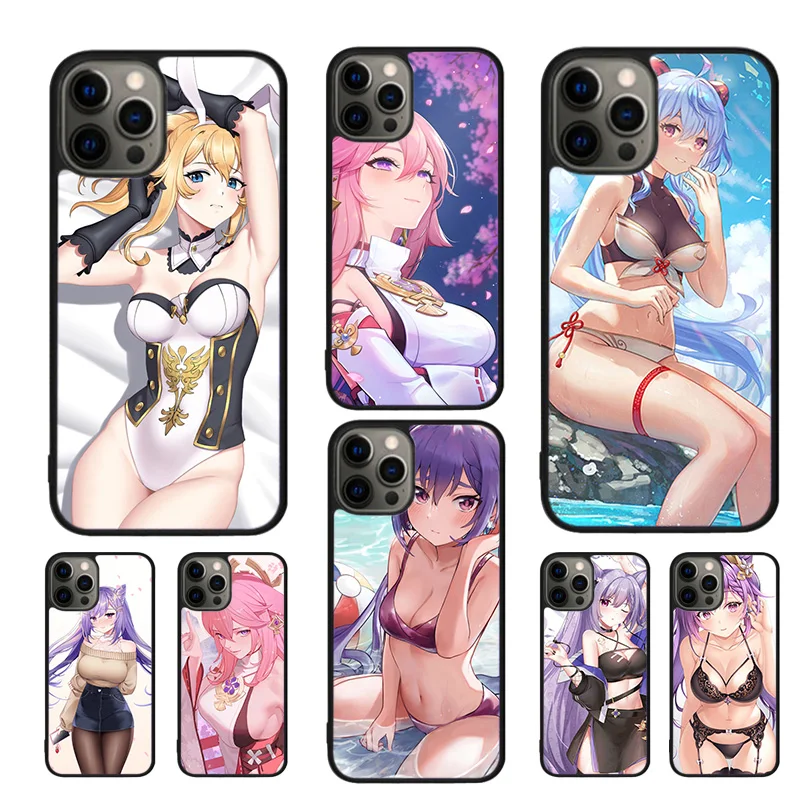 Genshin Impact Sexy Cute Girl Mobile Phone Cases Cover For iPhone 16 14 12 13 mini 11 Pro MAX apple 5 6 7 8 Plus SE2020 Coque