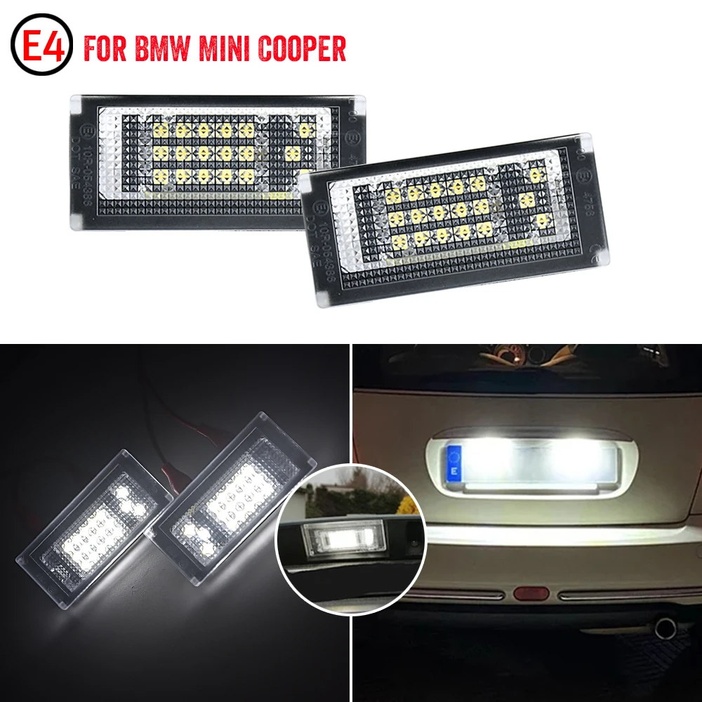 For BMW Mini Cooper R50 R52 R53 2001-2006 Full LED Light Canbus 51247114535 2pcs LED Number License Plate Light