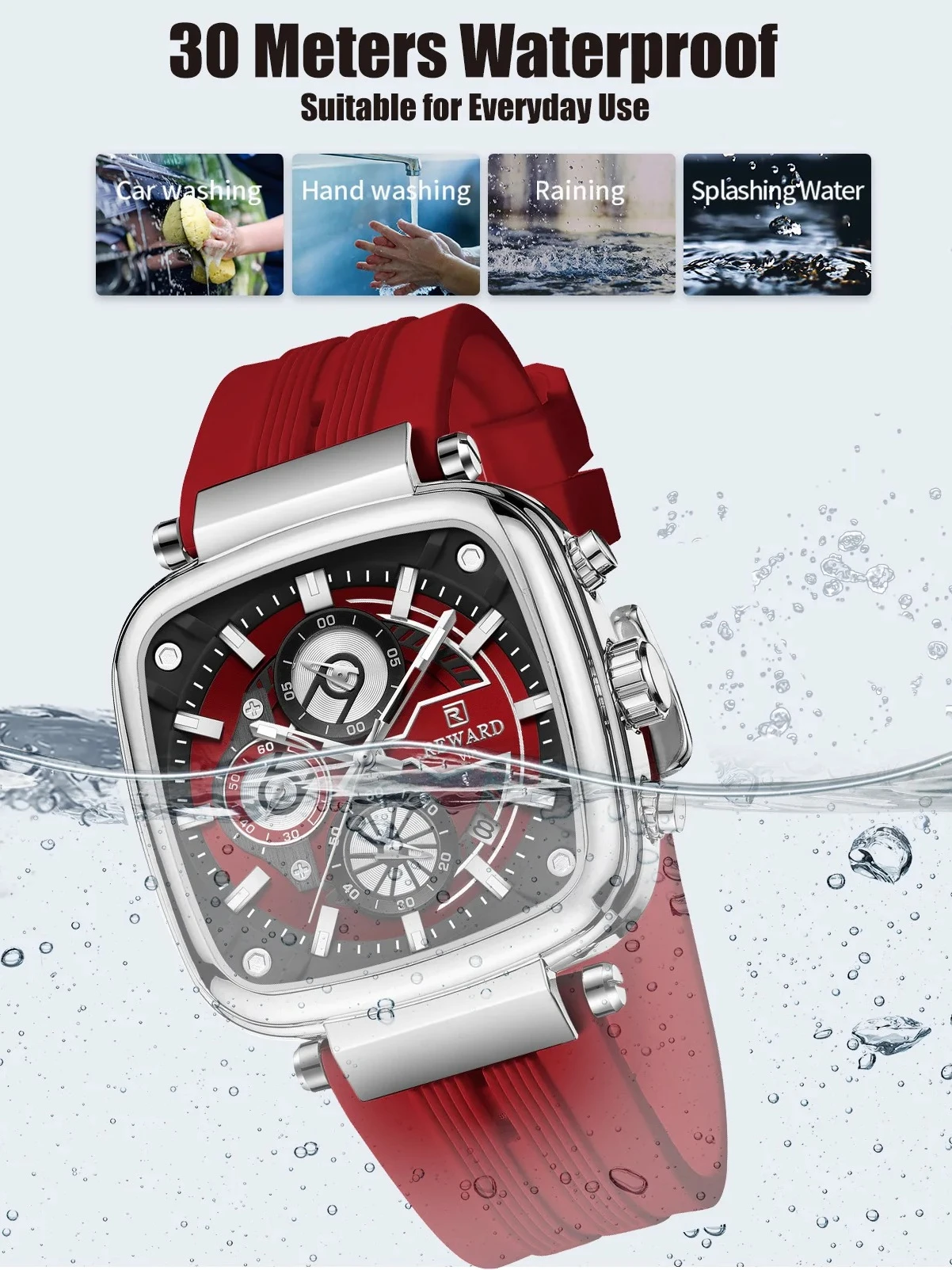 مكافأة 831509 الترفيه الرياضة كوارتز ساعة رجالي متعددة الوظائف كرونوغراف تاريخ تلقائي ساعات الموضة للرجل Reloj Hombre