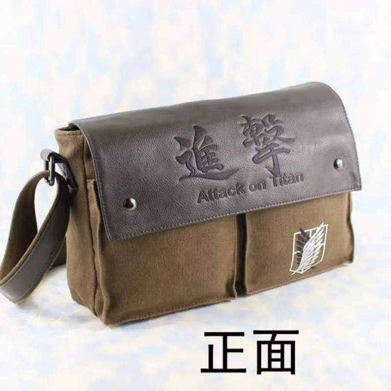 

2025 Anime Cartoon Attack On Titan Allen Shoulder Bag Student Bag Casual Bag School Bag Leather Shoulder Bag Canvas School Bag