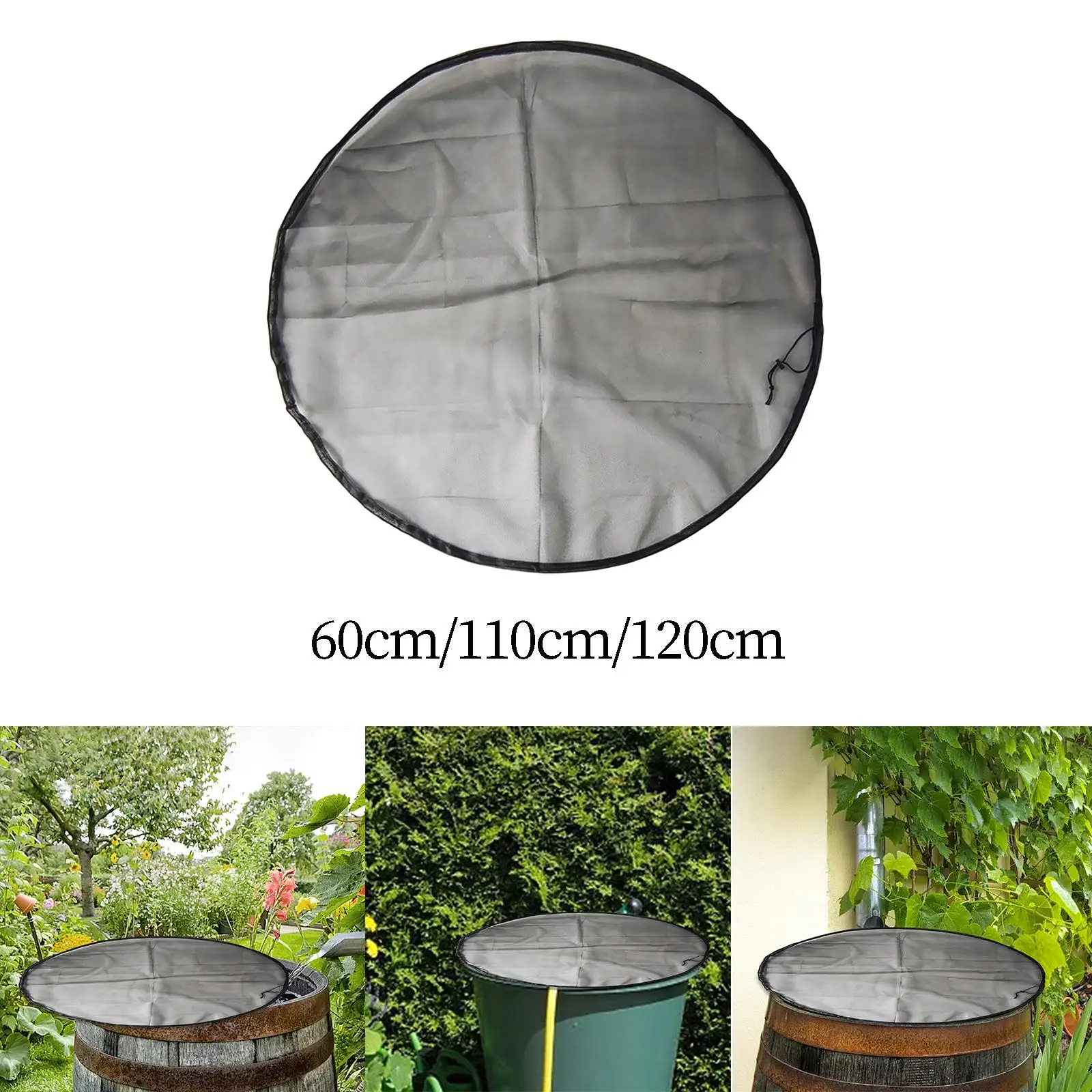 Mesh Cover for Rain Barrel Fine Net Round Water Collection Buckets Cover with