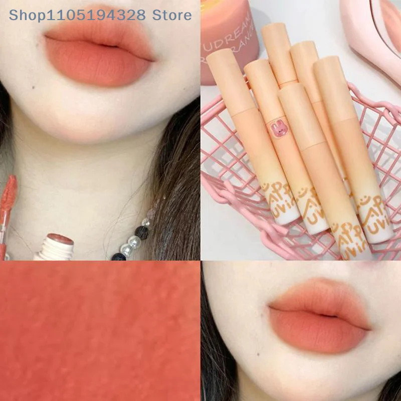 [HB]Cappuvini Pumpkin Apricot Lip Mud Velvet Lip Cream Matte Texture Lipstick Overlay Base Color Rose Orange Lip Gloss Tint