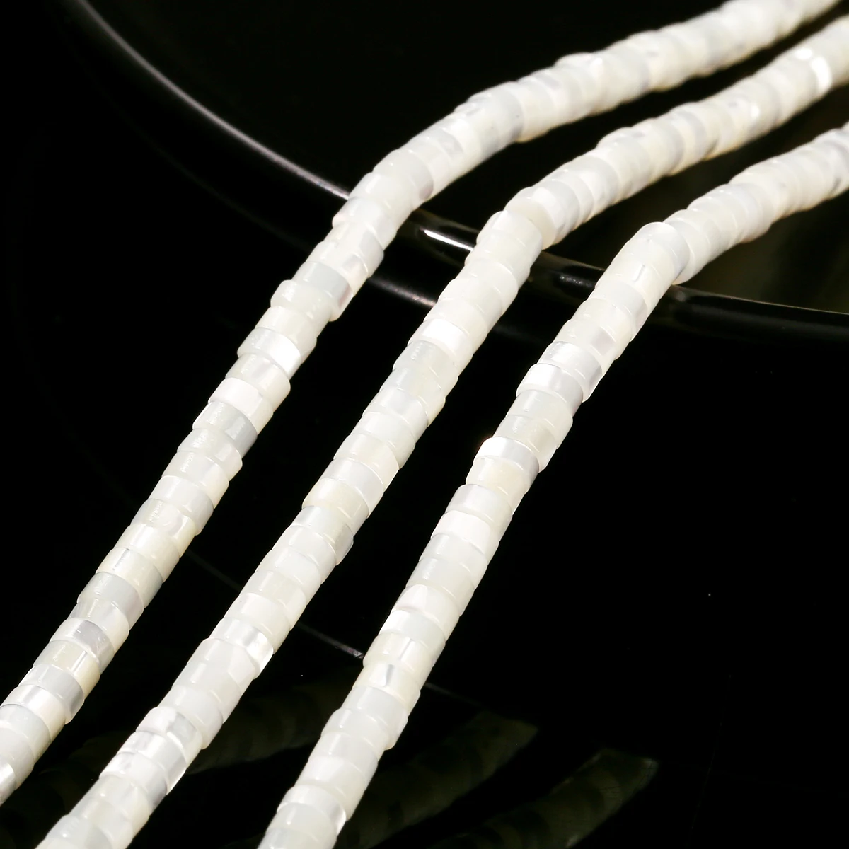4*2mm Natural White Shell Beads Mother Of Pear Rondelle Shape Loose Cylindrical Bead For Jewelry Making Diy Bracelet Accessory