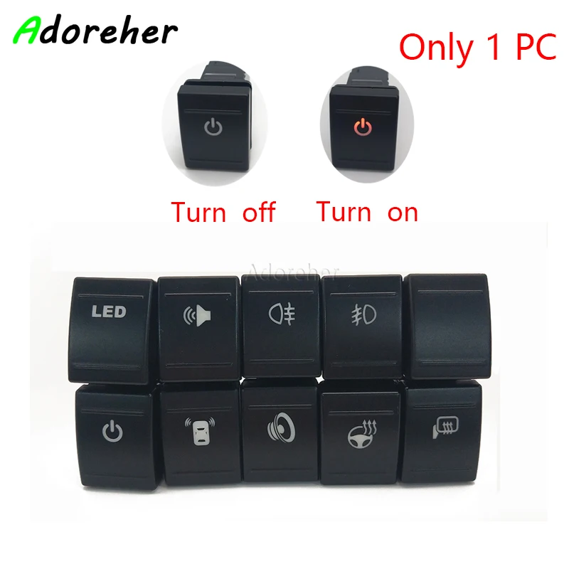 1 قطعة مصباح الضباب سيارة LED مرآة رادار الطاقة التدفئة الموسيقى تعديل زر التبديل لفولكس واجن بولو بولو 04-09