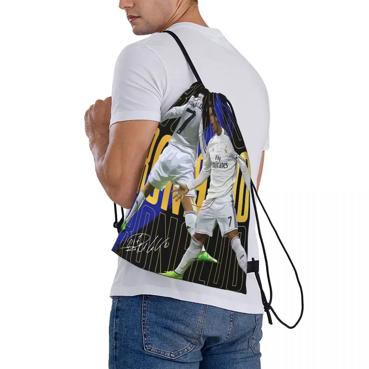 Cristiano Ronaldo Suuiii! Backpacks Fashion Drawstring Bags Sundries Bag Book Bags for Travel School