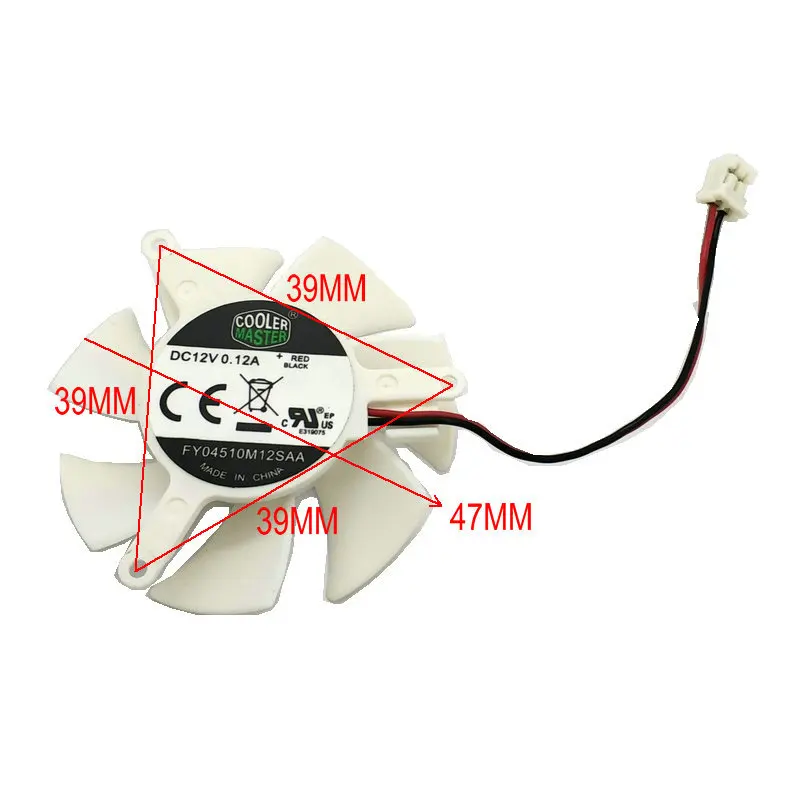 Diameter 45mm FY04510M12SAA 0.12A 2pin Vedio Card VGA Cooler Fan For nVIDIA Geforce GT220 GTS210  210-TC512D3 Cooling FAN HZDO