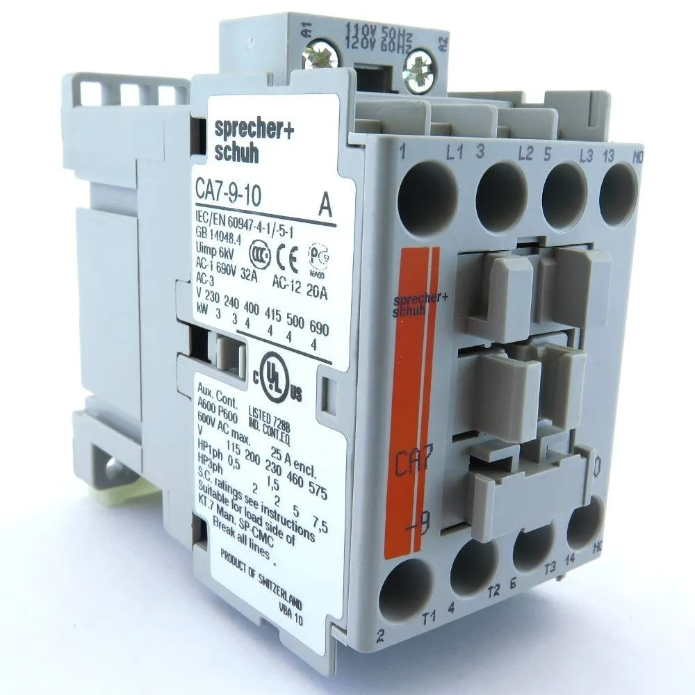 

CA7-9-10-120 1 Н/О, 110/120 В переменного тока, 50/60 Гц, 9 А, КОНТАКТОР, без реверса