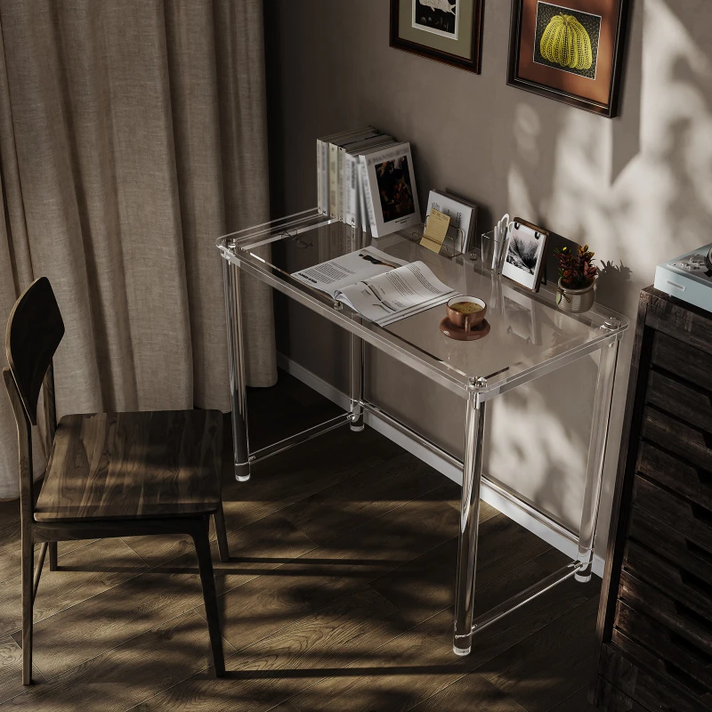 Nordic style acrylic table suspension household creative transparent desk work study computer table splicing desk
