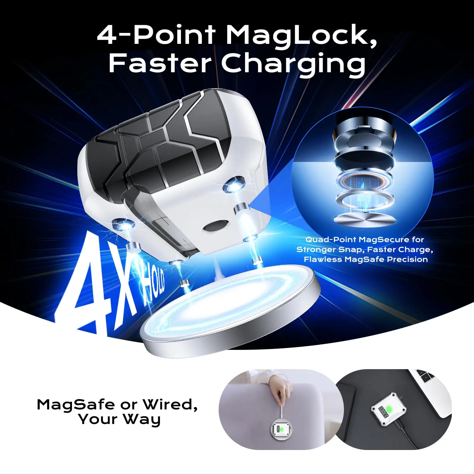 Magnetic Auto Lock Case for AirPods Pro 3 Phone Stand Case Cover with Cleaning Kit & Keychain Protective Case for AirPods Pro 3 - Image 3