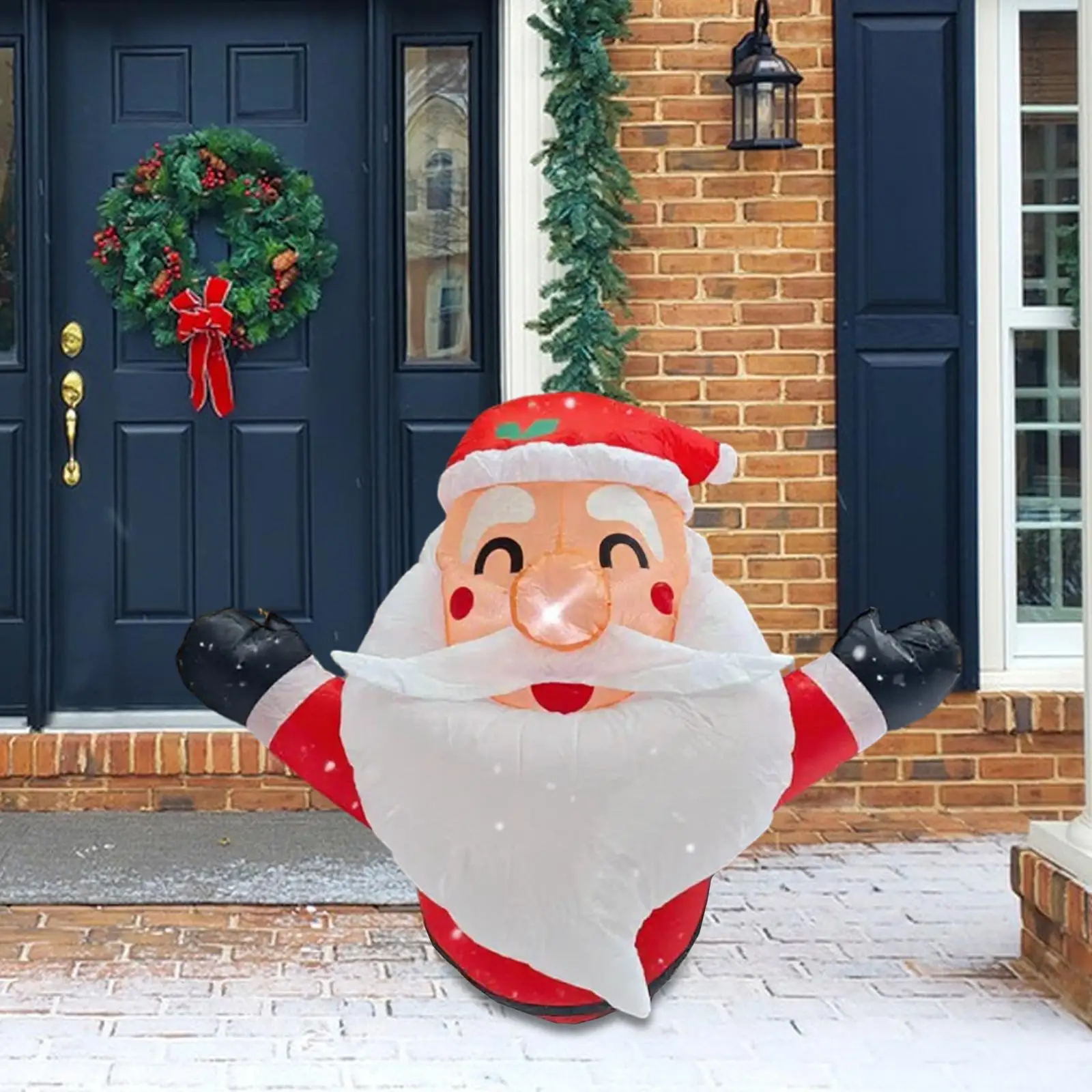 سانتا المطاطية لعيد الميلاد، دعامة مضاءة، لطيفة، زينة تفجير عيد الميلاد، ديكور عيد الميلاد للمداخل والحفلات الاحتفالية