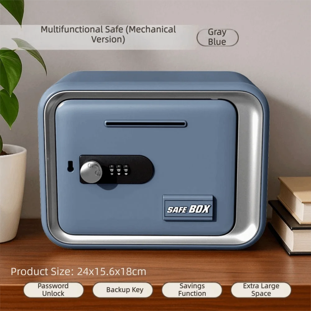 Password Lock Piggy Bank Coin Bill Slot Educational Mini Safe Box Money Security Large Capacity Cash Coin Savings Box