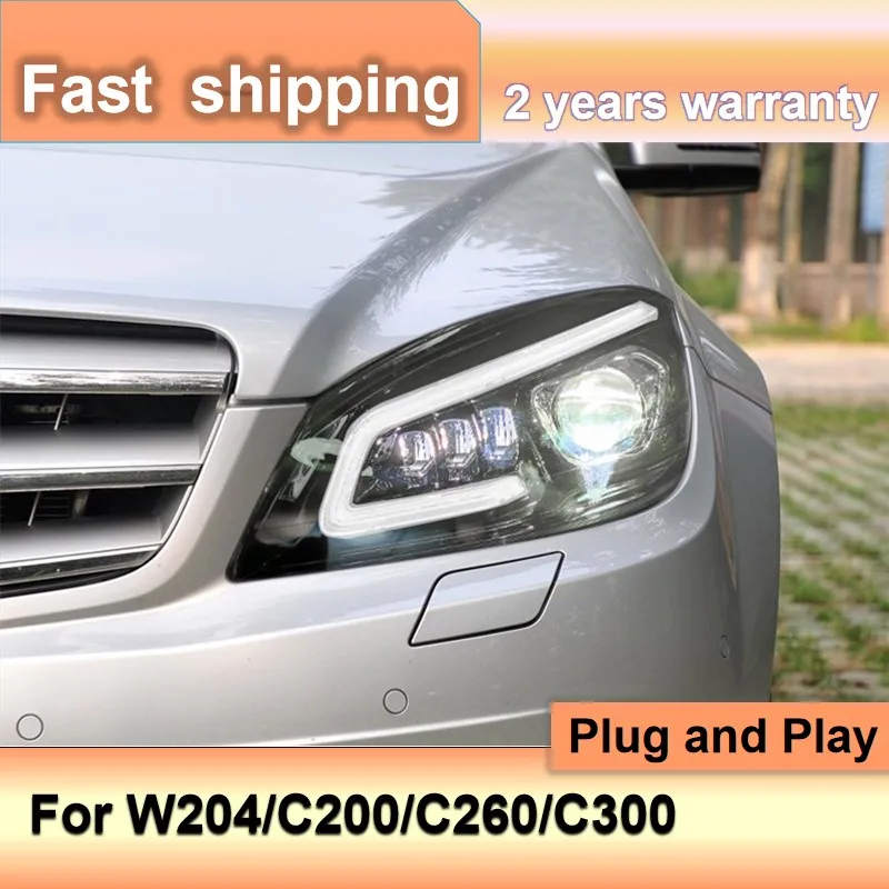 

Car Accessories for Benz W204 Headlights 2007-2011 Benz C300 Headlamp C200 C260 LED DRL Turn Signal High Beam Projector Lens