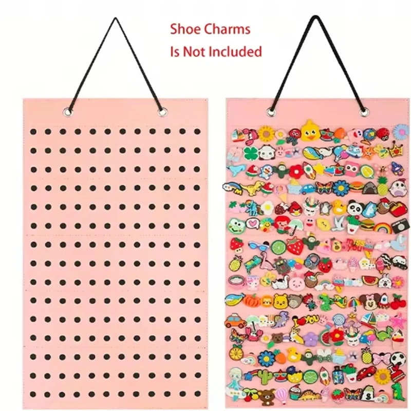 Shoe Charms Organizer With 180 Holes, Hanging Shoe Charm Holder, Shoe Decoration Clog Charms Displa Shoe buckle storage