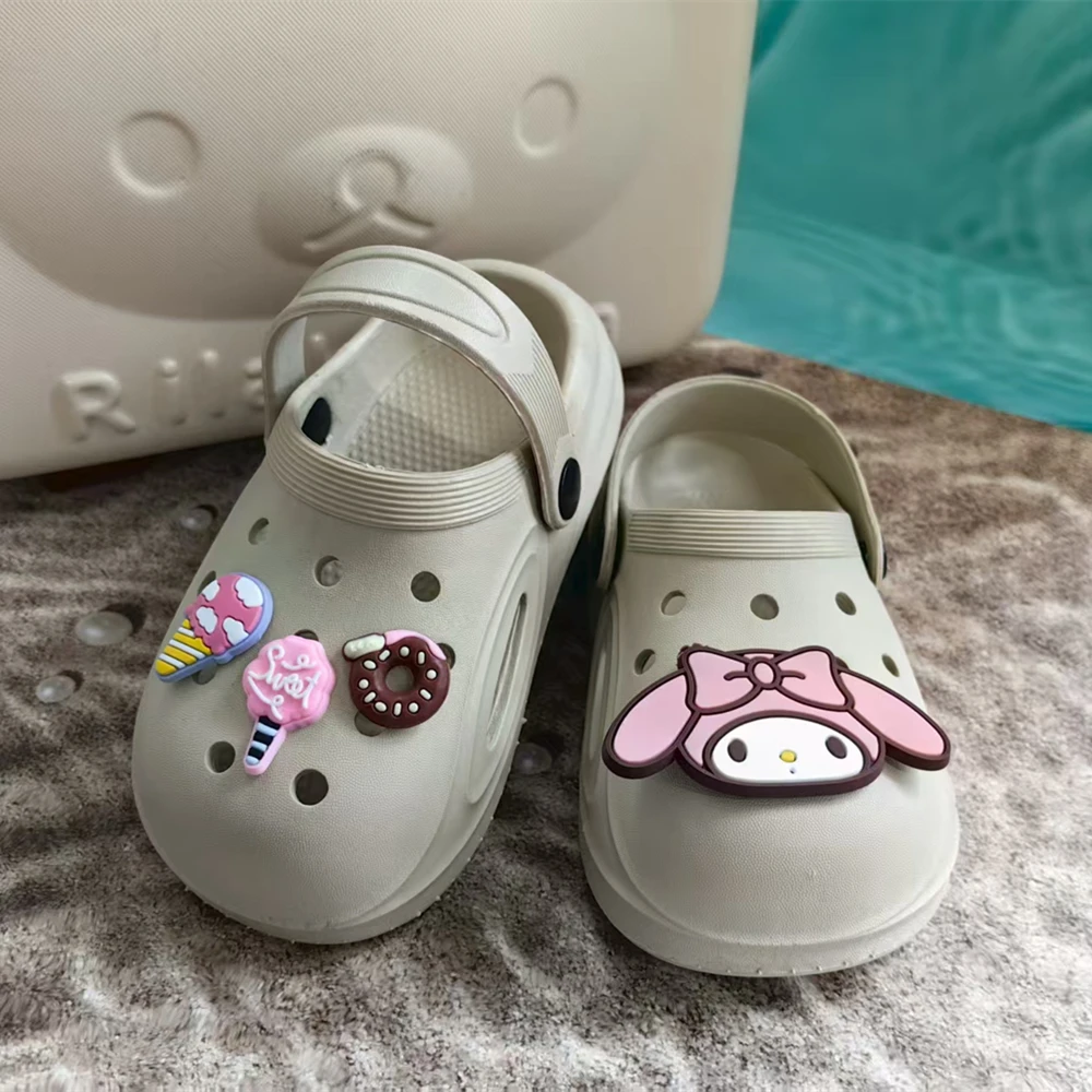 

MINISO Doughnut Ice Cream Children Summer Vacation Beach and Pool Sandals Gift Slippers Girls/Boys Slippers Non-Slip Soft Shoes