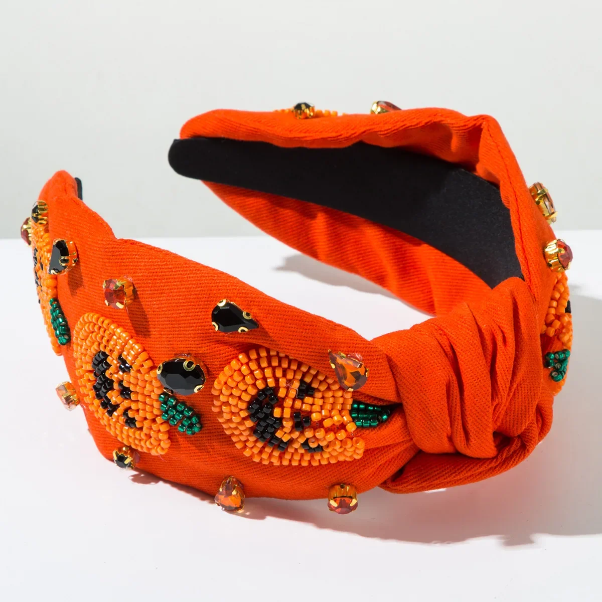 2024 New Halloween Hand Sewing Bead Pumpkin Ghost Pattern Headband Trend Party Festival Hair Accessories for Women