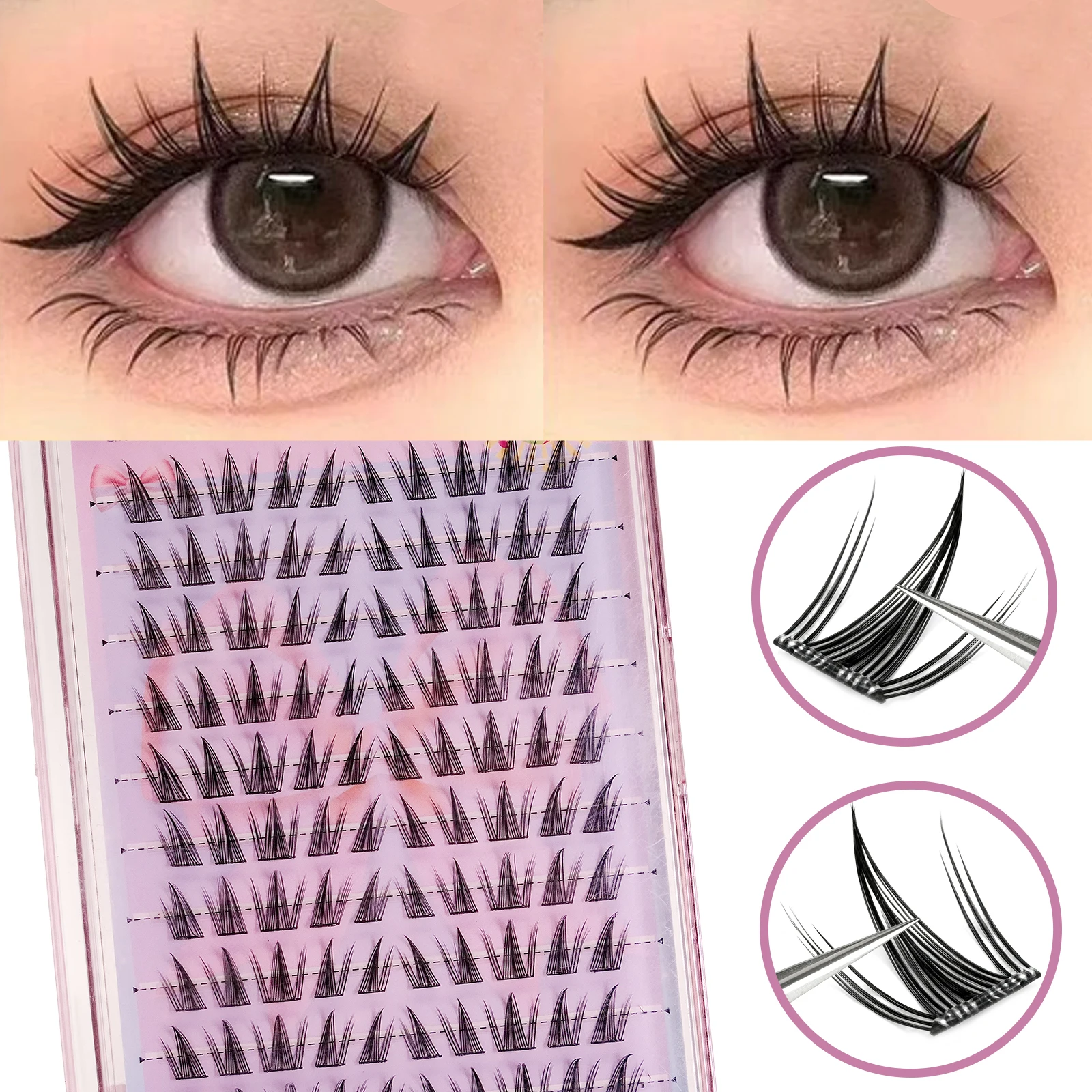 10 صفوف عباد الشمس الرموش الصناعية ذاتية اللصق كسول نمط لا الغراء المطلوبة خفيفة الوزن لينة ماكياج اليومي جلدة بالجملة #5