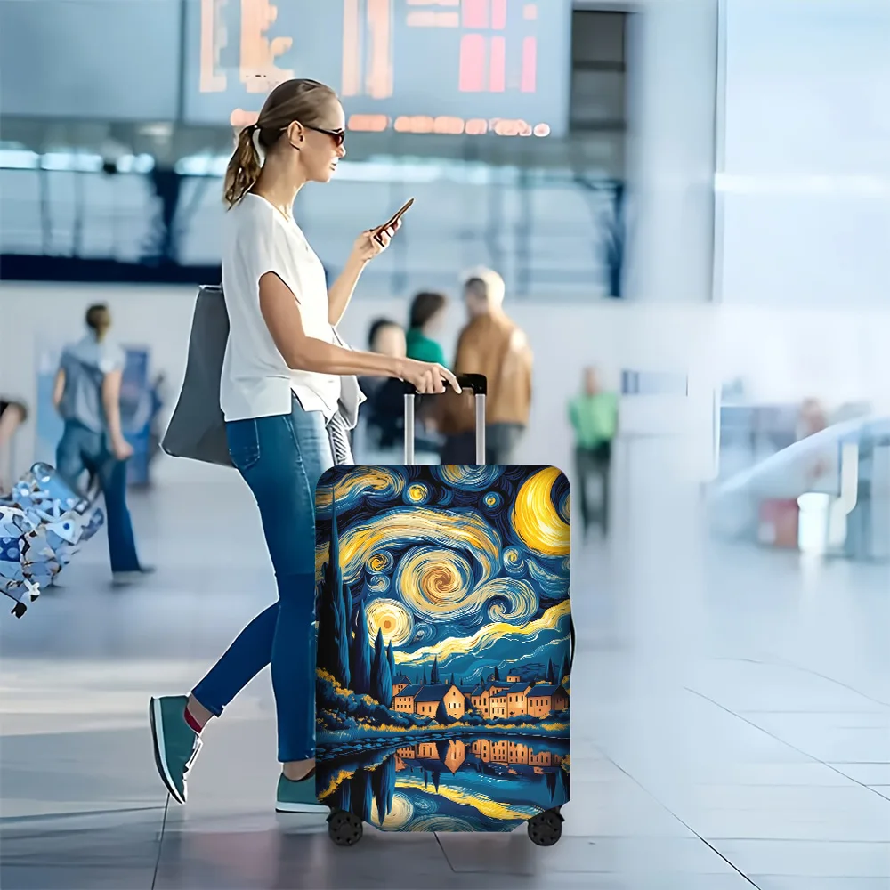 

1PC Starry Sky inspired printed luggage cover for luggage sizes 18 – 32 inches; dust and resilient travel accessories to effe
