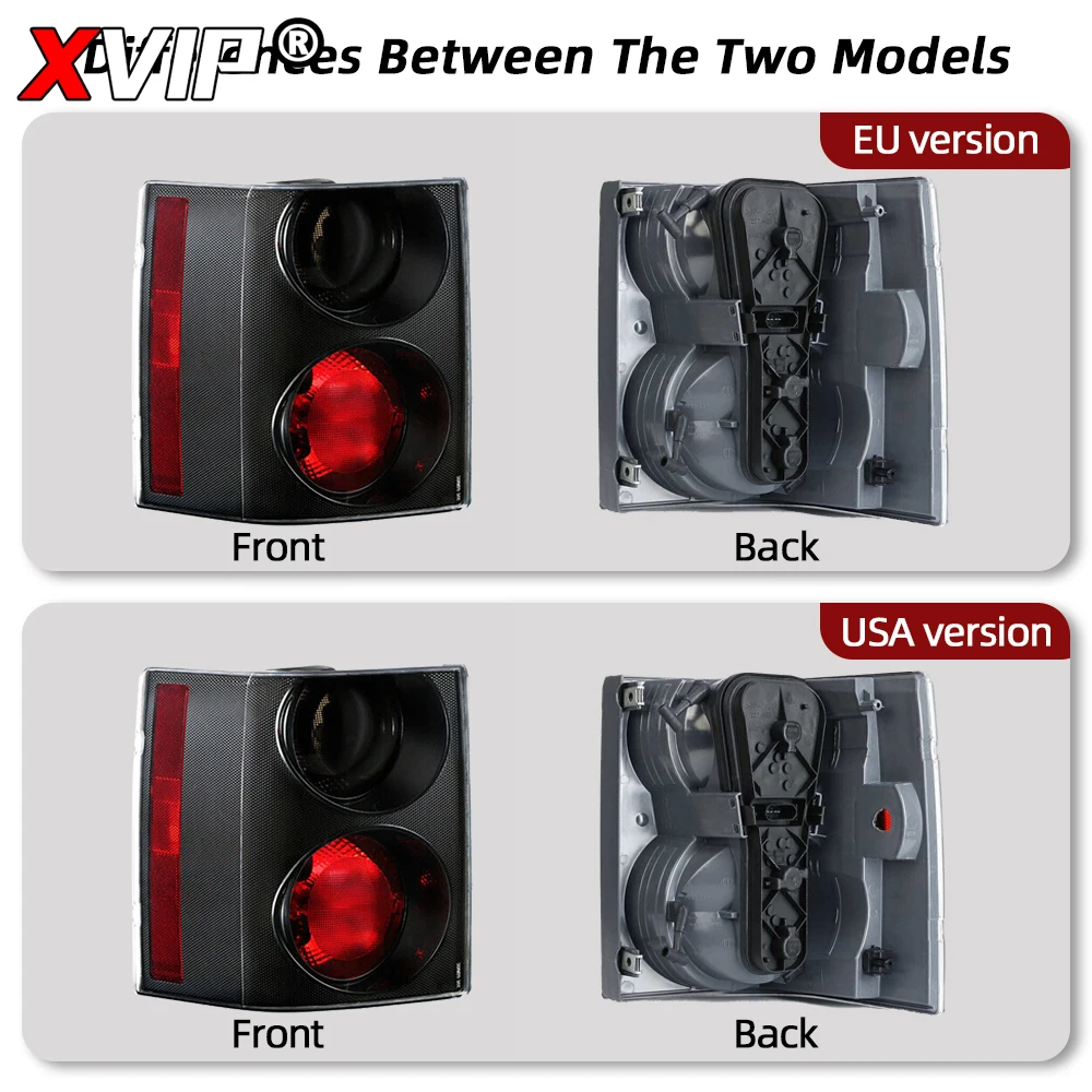 XVIP الجانب الأيسر الضوء الخلفي أحمر/أسود الفرامل الخلفية LED مصباح أضواء الإشارة لاند روفر رينج روفر رواج L322 02-09 نسخة الاتحاد الأوروبي/الولايات المتحدة الأمريكية