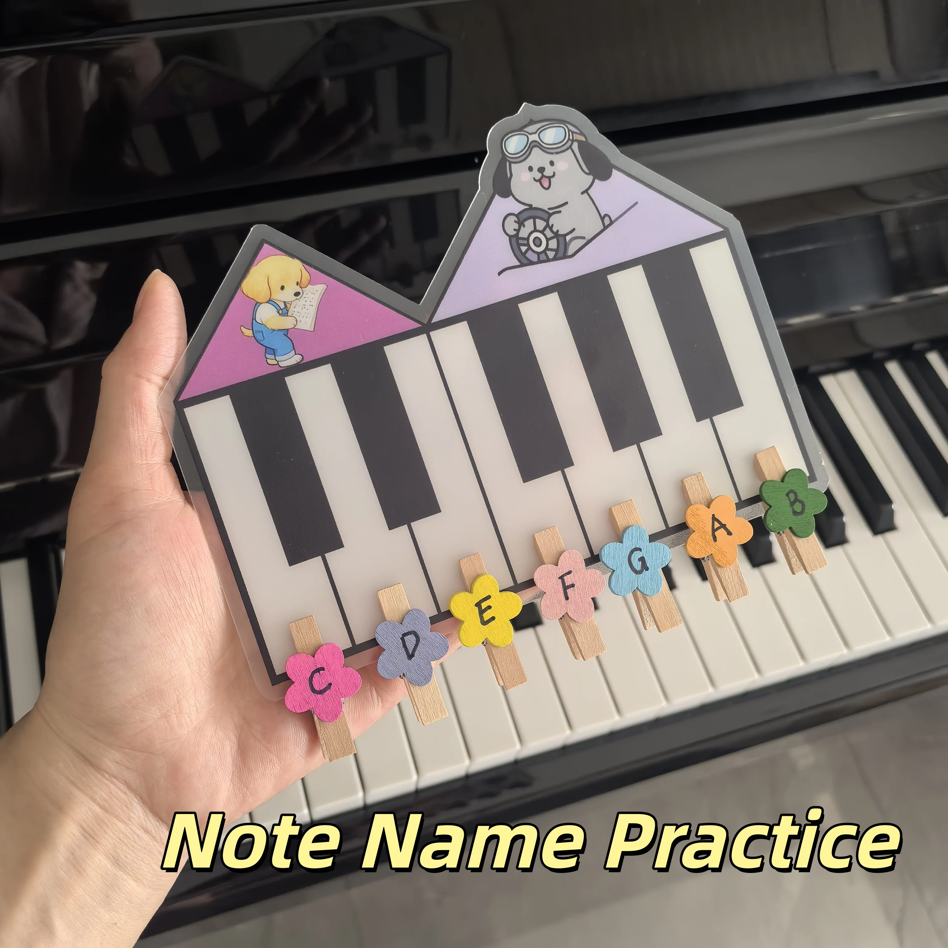 بطاقة تعلم البيانو لتعلم اسم الملاحظة Solfege Interval Triad Practice Keyboard Position بطاقات تعليم الموسيقى للمبتدئين