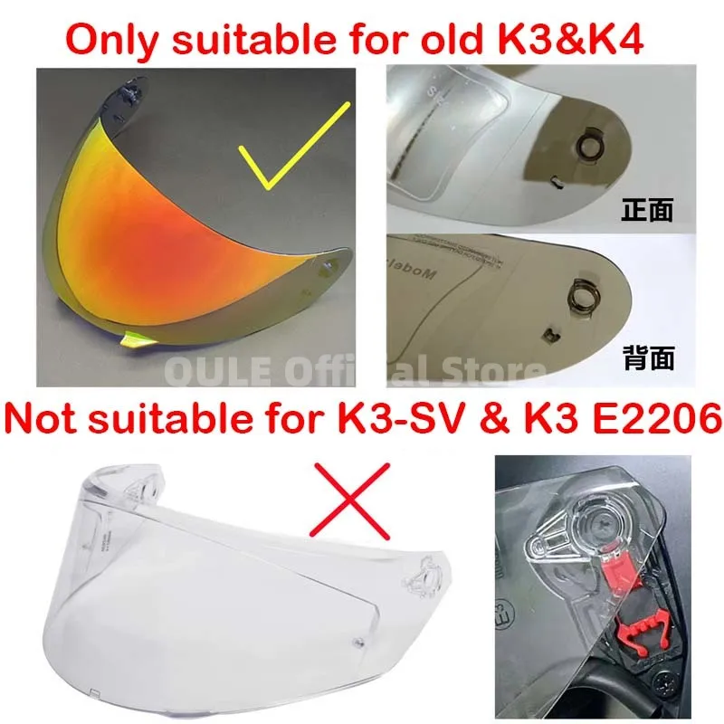 Motorcycle Helmet Full Face Shield Visor Lens Shield Motocross Helmet Motorbike Helmets Sun Visor for K3 K4