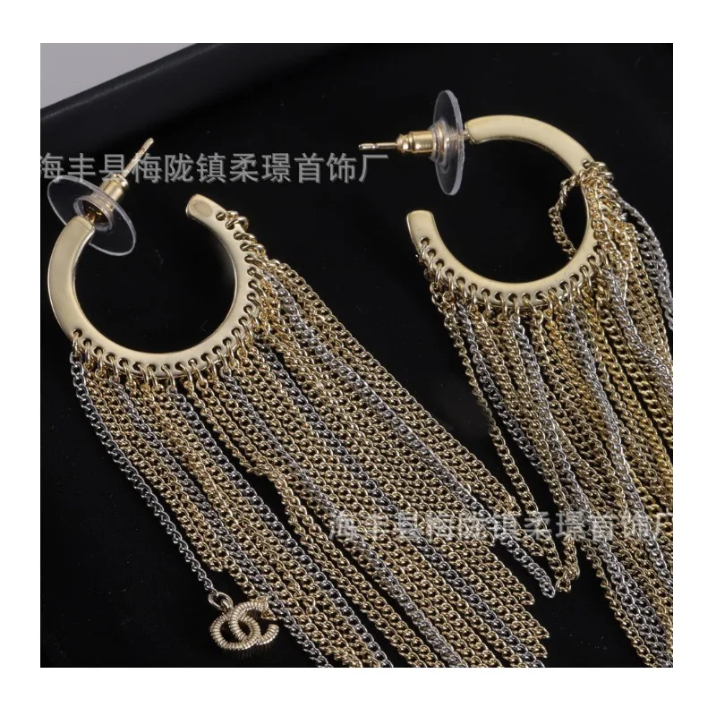 

Stud Earrings Double Letter Retro Irregular Fringed Earrings Earrings New Stud Earrings Temperament Stud Earrings Women