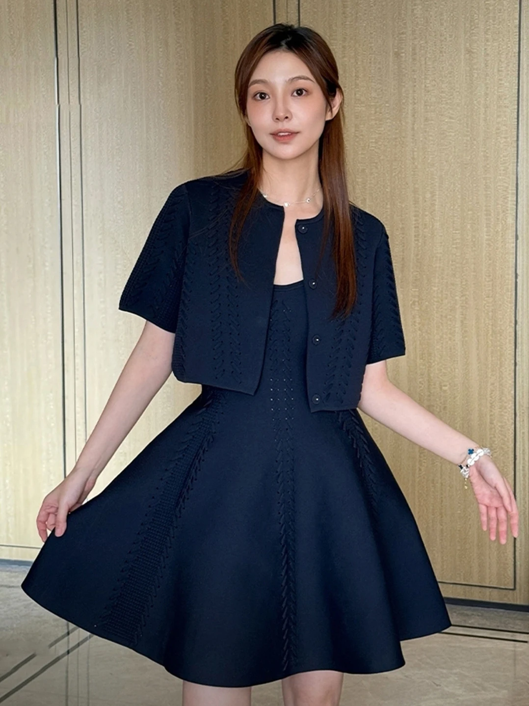 

MaSande: Модный вязаный кардиган для ранней осени, женский топ, базовая одежда для блогеров, повседневный трикотаж M-Home 25