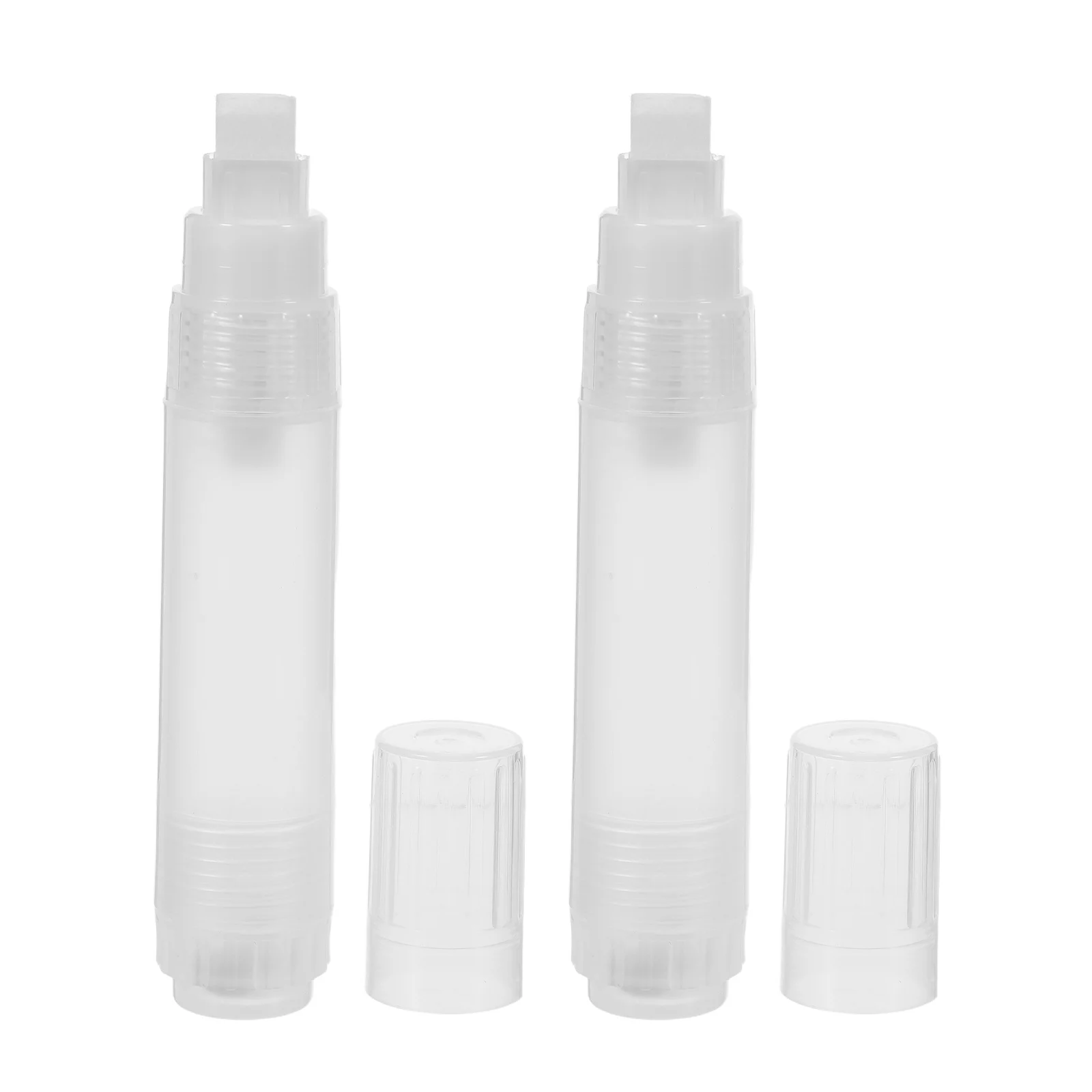 

2Pcs Empty Refillable Paint Pens Acrylic Markers 10Mm White Flat Tip for Painting Wood Metal Plastic Graffiti Drawing